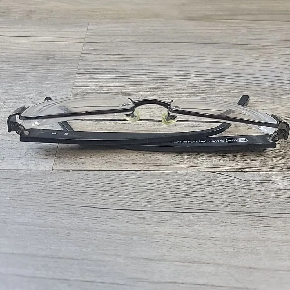 Coach SUZANNA 246 Dark Gunmetal Half‎ Rim 50-17-135 Eyeglasses FRAMES ONLY